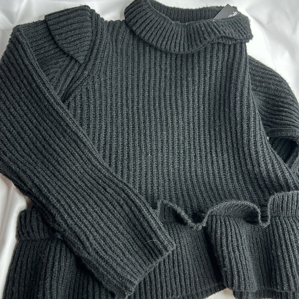 LEAVE & VIOLA Large Black Long Sleeve Sweater ~NWT - Picture 6 of 11